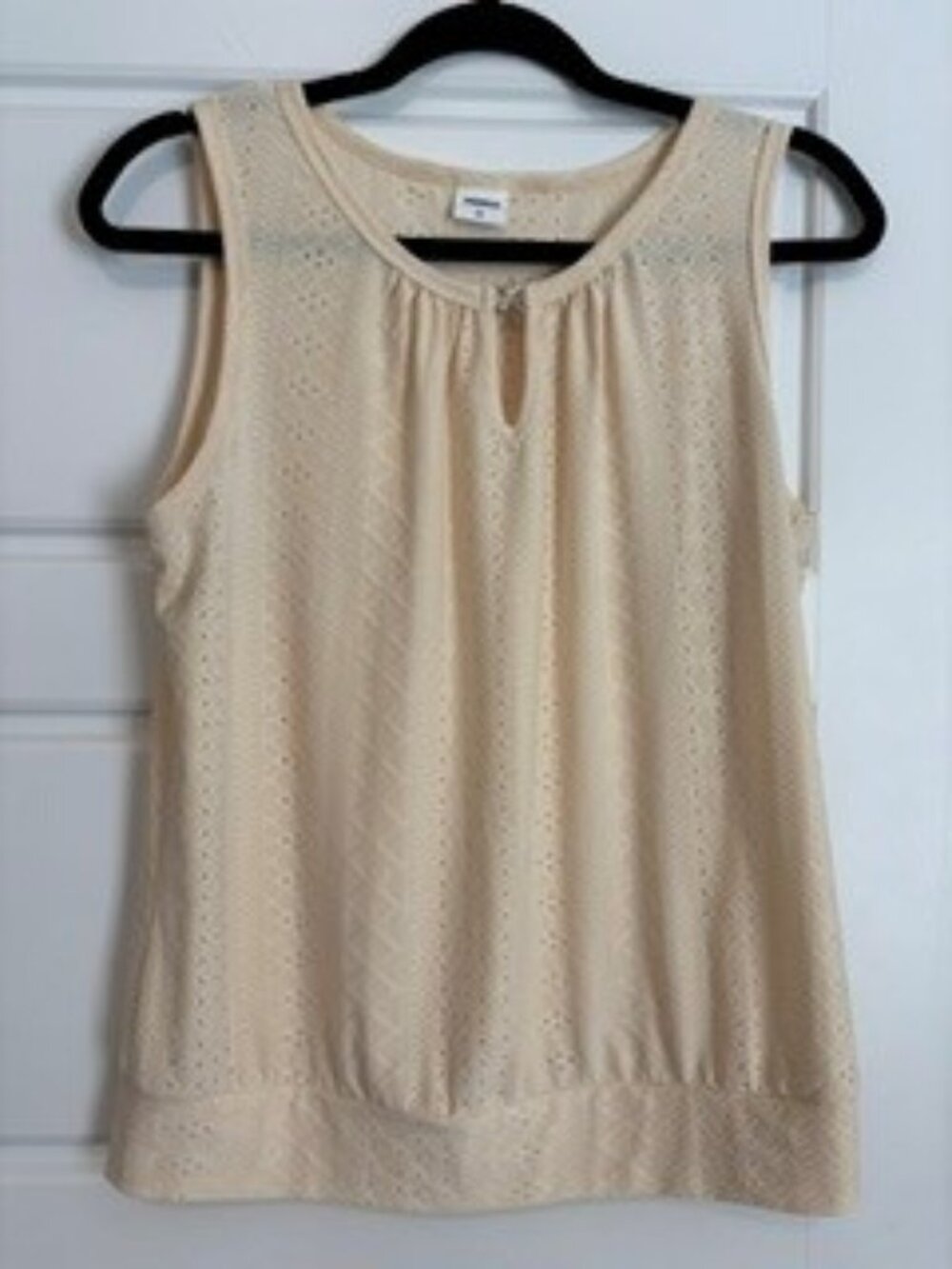 Yellow Eyelet Sleeveless Blouse Size M